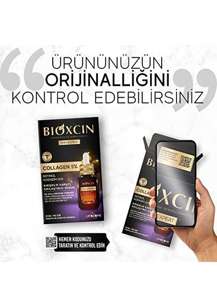 Bioxcin Collagen Serum 5% – Kırışıklık Karşıtı ve Sıkılaştırıcı Yüz Serumu – Retinol, Koenzim Q10 ve Lipozom Teknolojili – 30 ml modelleri