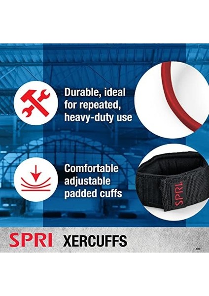 Sprı Xercuff Leg Resistance Band Exercise Cord With Non-Slip Padded Ankle Cuffs (All Bands Sold Separately) Portable For The Gym Or At Home Workout Equipment fiyatları