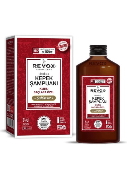 Revox Kepek Şampuan Kuru Saçlara Özel 360 ml