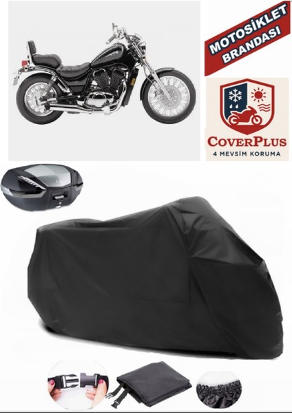 Suzuki Vl 600 Intruder Motor Brandası Siyah Arka Çanta Uyumlu Motorsiket Brandası Motor Örtüsü Çadır Su Geçirmez Motosiklet Kılıfı Motor Brandası