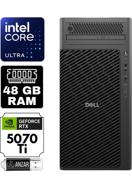 pro Max Tower T2 Intel Ultra 7 265K 48GB 2tb SSD Rtx 5070TI 16GB Windows 11 Pro Masaüstü Iş Istasyonu DSWSPMX1-A12