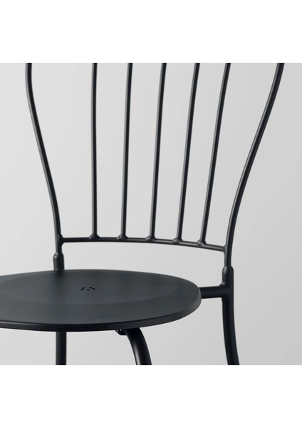 Lackö Masa ve Sandalye Seti Gri Mindersiz 2 Sandalyeli