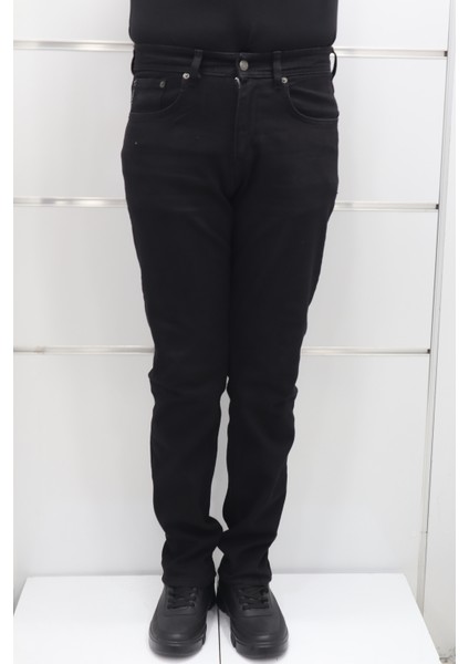 Fistan Store Erkek Siyah Yüksek Bel Rahat Kesim Boru Paça Jean Pantolon
