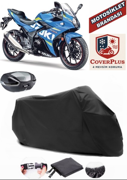 Suzuki Gsx-R 250 Motor Brandası Siyah Arka Çanta Uyumlu Motorsiket Brandası Motor Örtüsü Çadır Su Geçirmez Motosiklet Kılıfı Motor Brandası