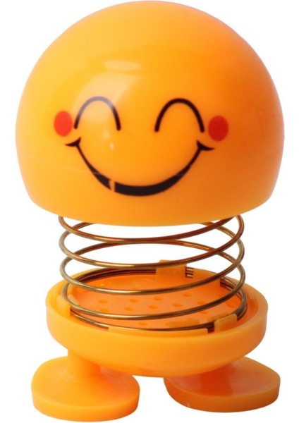 Mutlu Olan Emoji Smile Zıp Zıp Kafa 8 cm Araba Torpido Süsü Masaüstü Dekoratif Figür Pasta Süsü