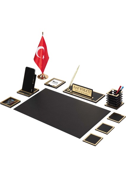 Asel Sümen Takımı 11 Parça Siyah Full Set