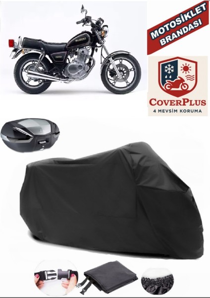 Suzuki Gn 250 Motor Brandası Siyah Arka Çanta Uyumlu Motorsiket Brandası Motor Örtüsü Çadır Su Geçirmez Motosiklet Kılıfı Motor Brandası