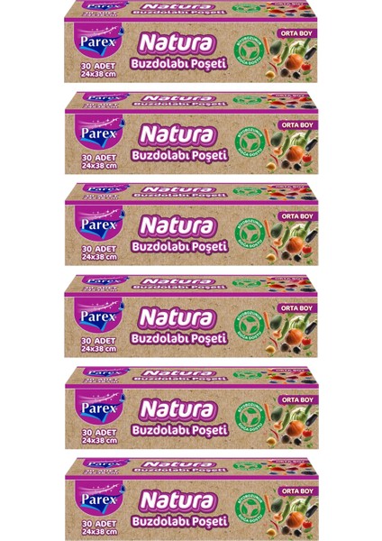 Natura Buzdolabı Poşeti Orta Boy 20’li Altılı Paket