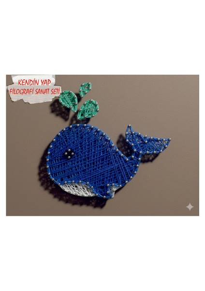 Ip Sanatı Dikkat Geliştirici El Becerisi Çocuk Montessori Eğitimi Filografi Hazır Set Balina modelleri