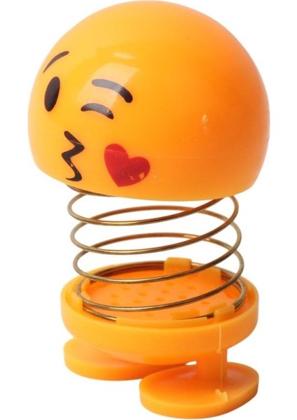 Öpücük Atan Emoji Smile Zıp Zıp Kafa 8 cm Araba Torpido Süsü Masaüstü Dekoratif Figür Pasta Süsü modelleri