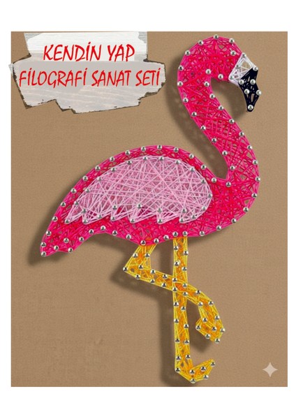 Ip Sanatı Dikkat Geliştirici El Becerisi Çocuk Montessori Eğitimi Filografi Hazır Set Flamingo modelleri