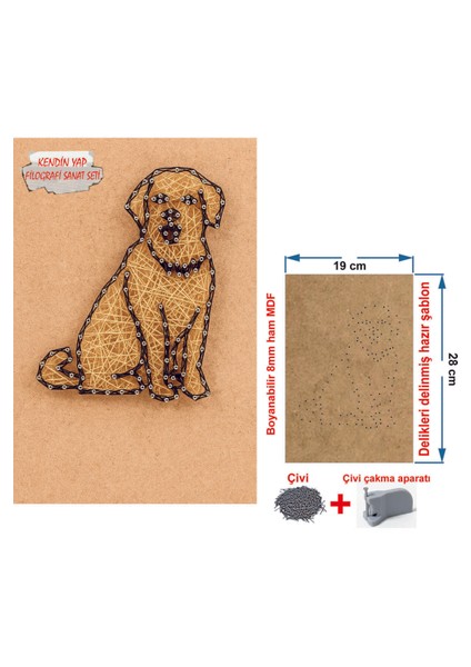 Ip Sanatı Dikkat Geliştirici El Becerisi Çocuk Montessori Eğitimi Filografi Hazır Set Köpek