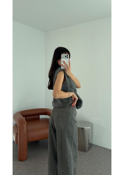 T Kol Çift Fermuarlı Antrasit Yelek fiyatları