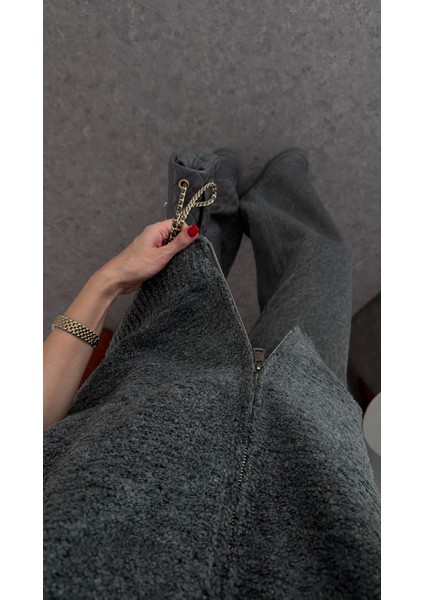 T Kol Çift Fermuarlı Antrasit Yelek indirimleri