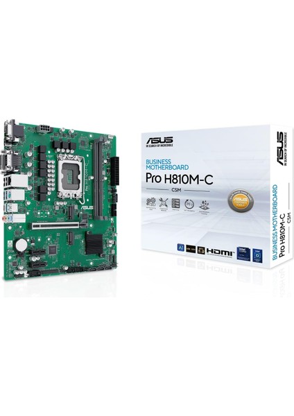 Pro H810M-C-CSM Intel H810 LGA1851 Ddr5 6400 Dp HDMI VGA DVI Çift M2 Usb3.2 Com Matx 6+1+1+1 Güç Aşamaları, Uzaktan Yönetim Yazılımı, Ready For Advanced Aı Pc