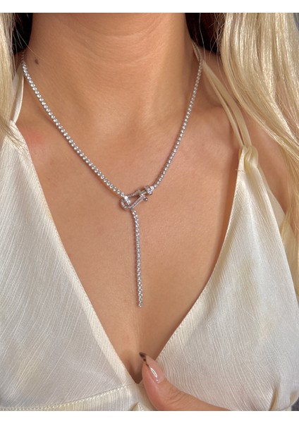 Çelik Dönmeyen Su Yolu Kolye Zirkon Taşlı Kolye fiyatları