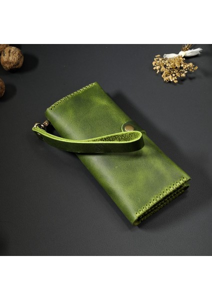 Uzun Cüzdan Bilek Askılı Gerçek Deri El Yapımı Telefon Çantası modelleri