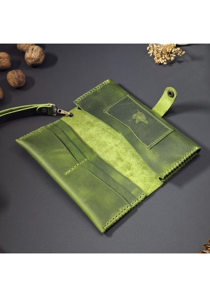 Uzun Cüzdan Bilek Askılı Gerçek Deri El Yapımı Telefon Çantası indirimleri