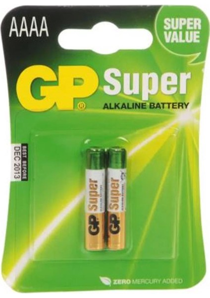 Gp aaaa 25A Alkalin Incenin Incesi Pil 2'li Paket GP25A-U2