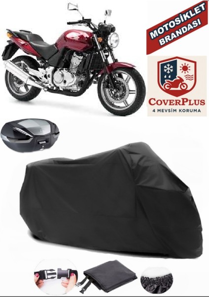 Honda Cbf 500 Siyah Arka Çanta Uyumlu Motorsiket Brandası Motor Örtüsü Çadır Su Geçirmez Motosiklet Kılıfı Motor Brandası
