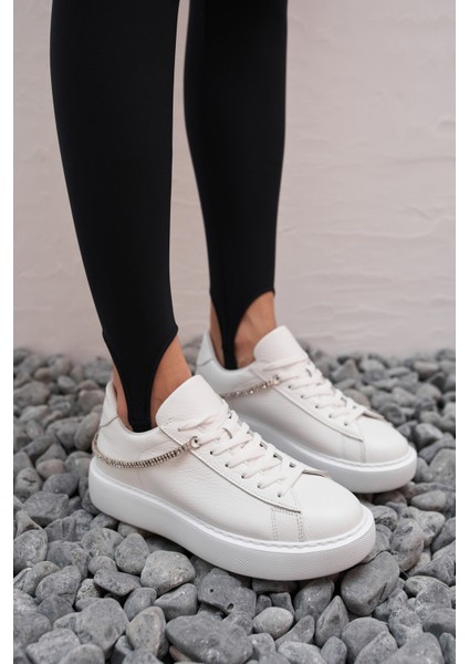 Polinas Kadin Camel Taş Detay Gercek Deri Suet Sneaker fiyatları