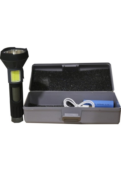 Polıce PS-356 Enerji Göstergeli, Yan Aydınlatma ve Powerbank Özellikli Şarjlı El Feneri