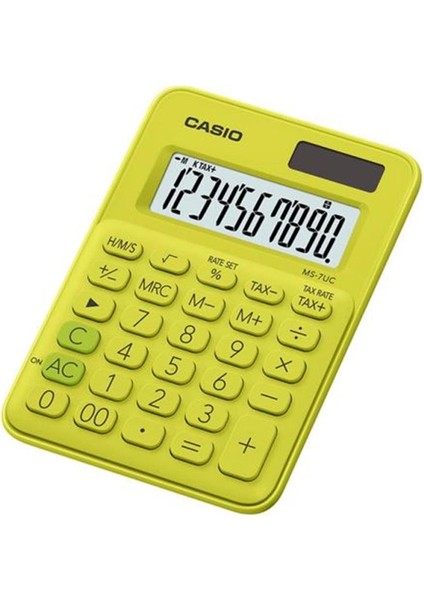 Casio Ms-7uc-Yg 10 Hane Limon Sarı Masa Üstü Hesap Makinesi