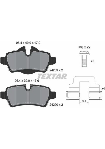 2428901 Arka Fren Balatasi 34212289155 34216772894 34216778325