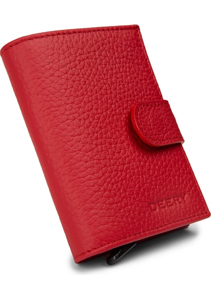 Hakiki Deri Kırmızı Mekanizmalı Dikey Erkek Cüzdanı - 00615MKRMZ01 fiyatları