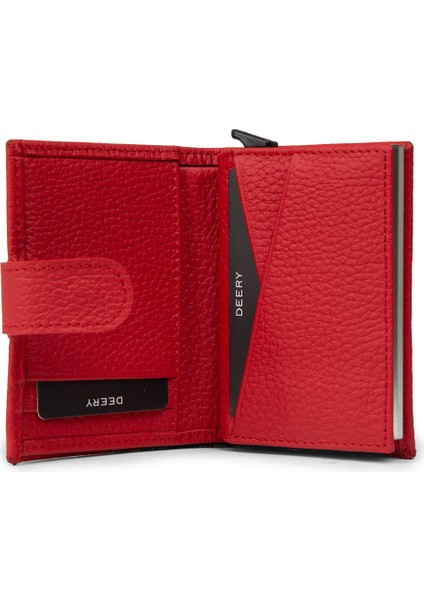 Hakiki Deri Kırmızı Mekanizmalı Dikey Erkek Cüzdanı - 00615MKRMZ01 modelleri