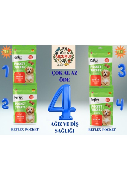Pocket Treats Ağız ve Diş Sağlığı Için Köpek Ödül Maması 70 G + 4 Adet
