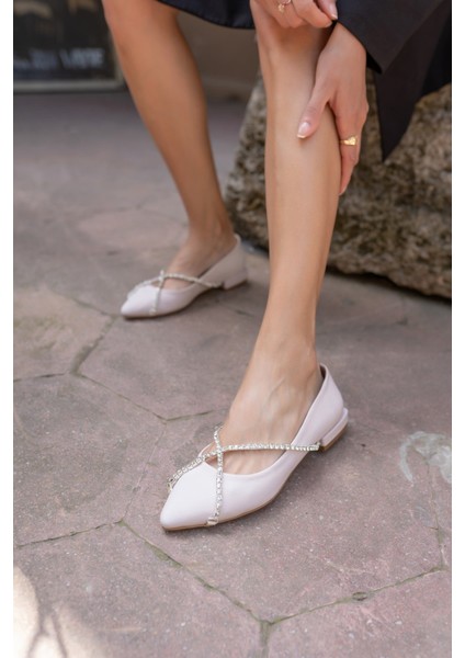 Sara Kadın Bej Tas Detay Babet indirimleri