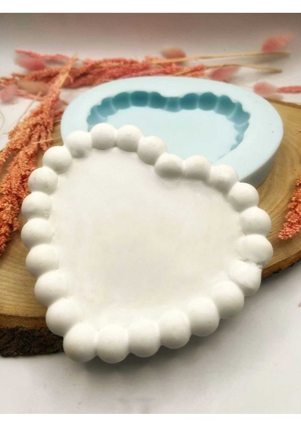 Taş Tozu Kalıbı - Bubble Kalp Tepsi Silikon Kalıp