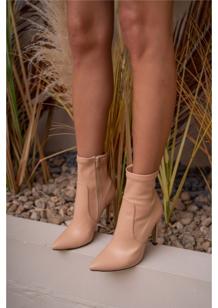 Albina Kadın Nude Veganderi Topuklu Bootie indirimleri
