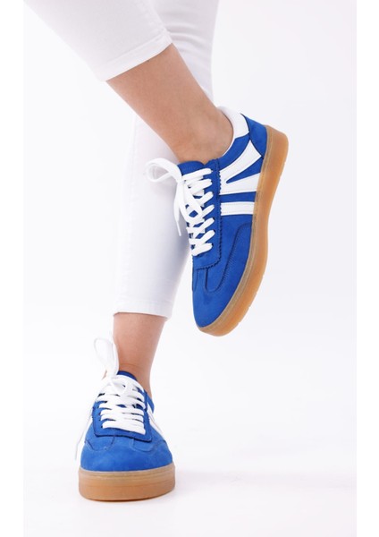 Kadın Sneaker Bağcıklı Düz Ortopedik Taban Günlük Rahat Spor Ayakkabı