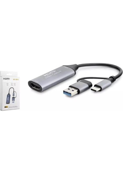Hadron HDX7844 HDMI Vıdeo Capture Type-C+Usb To 4K 30HZ