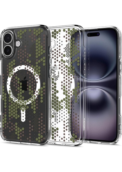 16 Ince Kılıf Ultra Sararma Karşıtı Duraclear™ Hava Kanalı Teknolojisi™ Askeri Sınıf Koruma Magfit Camo Tasarım Kapak - ACS08080