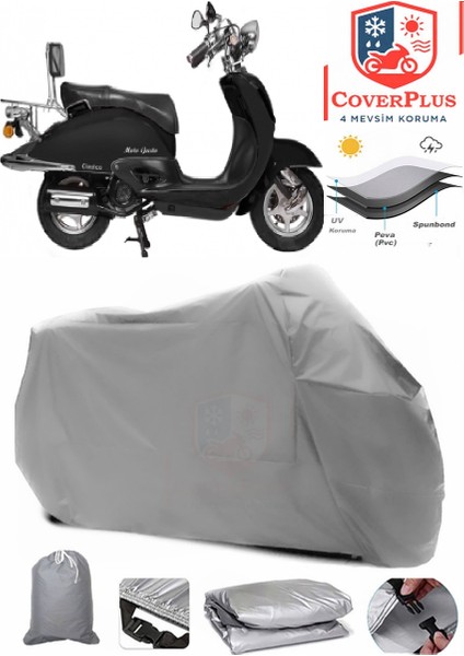 Rmg Moto Gusto Clasico Motor Brandası Gri Motorsiket Brandası Motor Örtüsü Çadır Su Geçirmez Motosiklet Kılıfı Motor Brandası