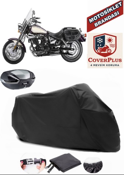 Keeway Land Cruiser 250 Motor Brandası Siyah Arka Çanta Uyumlu Motorsiket Brandası Motor Örtüsü Çadır Su Geçirmez Motosiklet Kılıfı Motor Brandası