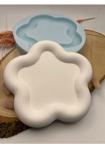 Taş Tozu Kalıbı -Yıldız Tabak Silikon Kalıp