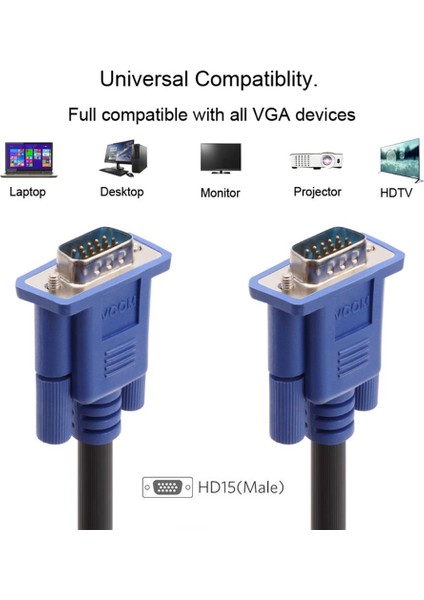 Vcom CG341AD-25.0 Mavi Konnektör Siyah 25MT Vga-M-Vga-M Kablo fiyatları