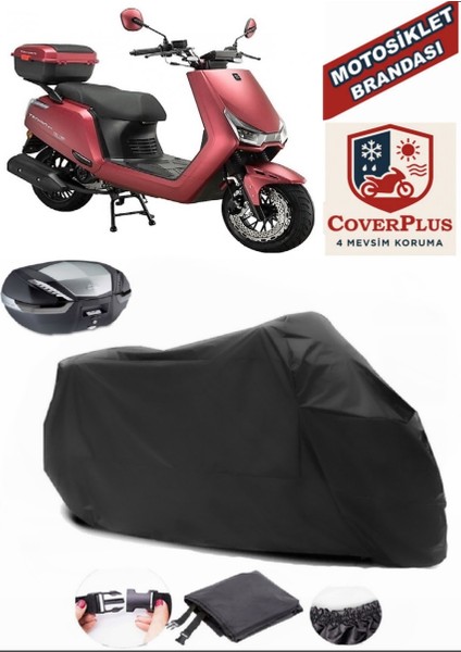 Falcon Breeze 125 Motor Brandası Siyah Arka Çanta Uyumlu Motorsiket Brandası Motor Örtüsü Çadır Su Geçirmez Motosiklet Kılıfı Motor Brandası