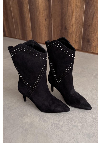 Arizona Siyah Hakiki Deri Topuklu Bot fiyatları