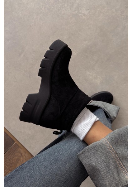 Siena Siyah Hakiki Deri Bot