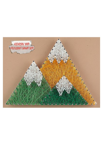 Ip Sanatı Dikkat Geliştirici El Becerisi Çocuk Montessori Eğitimi Filografi Hazır Set Dağlar modelleri