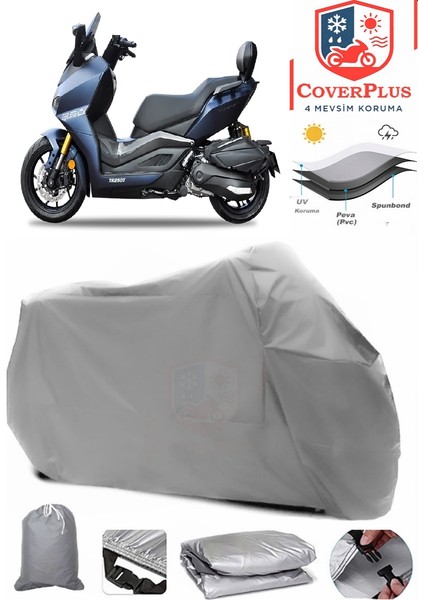 Yuki Huracan TR250T Motor Brandası Gri Motorsiket Brandası Motor Örtüsü Çadır Su Geçirmez Motosiklet Kılıfı Motor Brandası