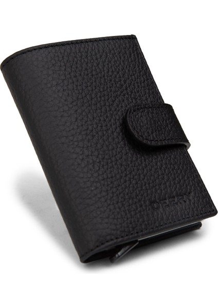 Hakiki Deri Siyah Mekanizmalı Dikey Erkek Cüzdanı - 00615MSYHZ01 fiyatları