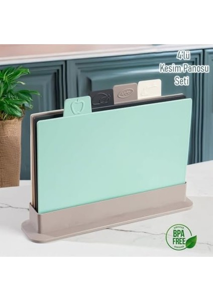 Cappuccino Asia 4’lü Profesyonel Şef Kesme Tahtası Seti – Sebze, Et, Balık ve Ekmek Için Hijyenik Renk Kodlu Mutfak Doğrama Panoları – Modern Bpa’sız fiyatları