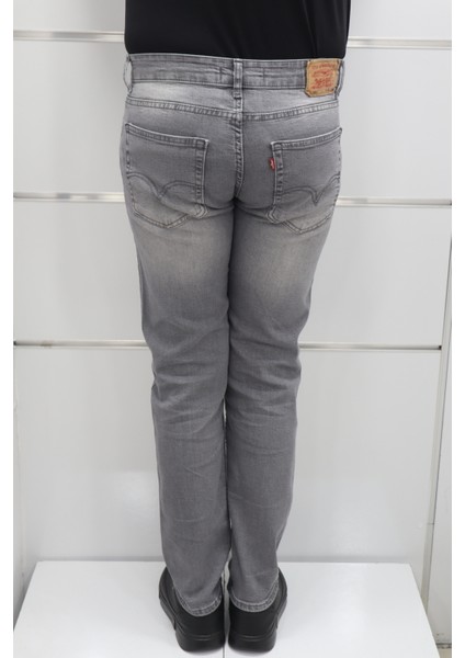 Fistan Store Erkek Gri Yüksek Bel Rahat Kesim Boru Paça Jean Pantolon fırsatları