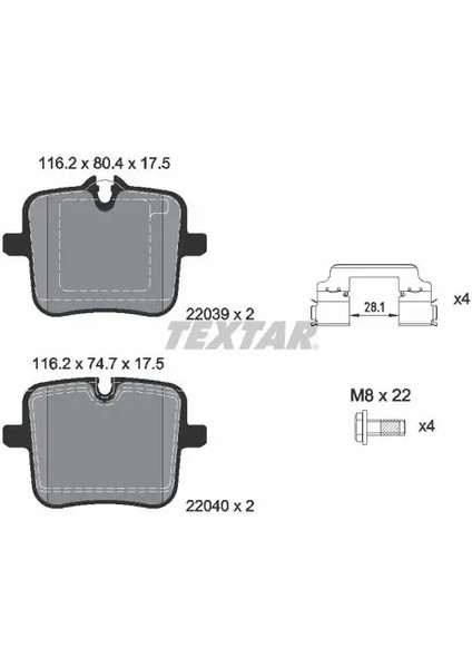 2203901 Arka Fren Balatasi 34208092823 34216885187 34216885362